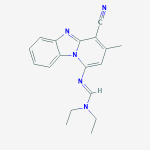 molecular formula C18H19N5 B292936 N'-(4-cyano-3-methylpyrido[1,2-a]benzimidazol-1-yl)-N,N-diethylimidoformamide 