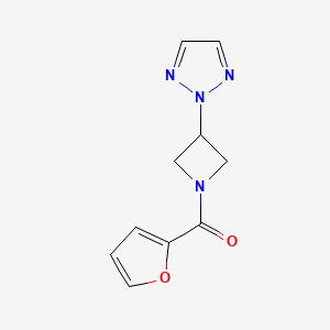 molecular formula C10H10N4O2 B2929374 (3-(2H-1,2,3-triazol-2-yl)azetidin-1-yl)(furan-2-yl)methanone CAS No. 2194909-97-0