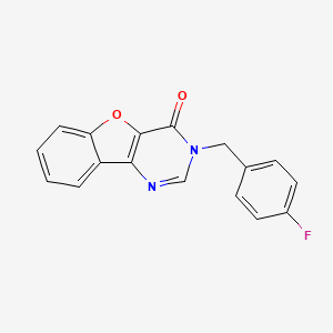 molecular formula C17H11FN2O2 B2929376 3-(4-fluorobenzyl)benzofuro[3,2-d]pyrimidin-4(3H)-one CAS No. 849134-25-4