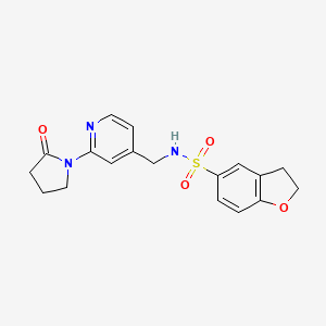 N-((2-(2-oxopyrrolidin-1-yl)pyridin-4-yl)methyl)-2,3-dihydrobenzofuran-5-sulfonamide
