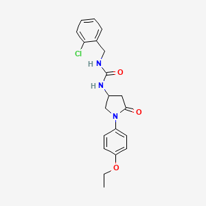 molecular formula C20H22ClN3O3 B2929389 1-(2-Chlorobenzyl)-3-(1-(4-ethoxyphenyl)-5-oxopyrrolidin-3-yl)urea CAS No. 894013-63-9