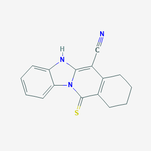 molecular formula C16H13N3S B292939 11-Thioxo-5,7,8,9,10,11-hexahydrobenzimidazo[1,2-b]isoquinoline-6-carbonitrile 