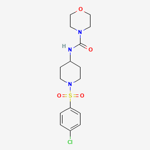 molecular formula C16H22ClN3O4S B2929393 N-{1-[(4-chlorophenyl)sulfonyl]-4-piperidinyl}-4-morpholinecarboxamide CAS No. 478047-65-3