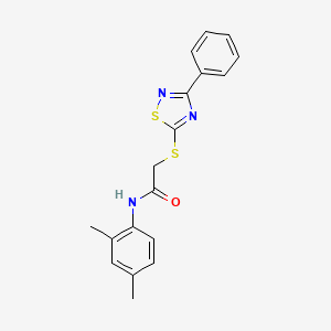 molecular formula C18H17N3OS2 B2929396 N-(2,4-dimethylphenyl)-2-((3-phenyl-1,2,4-thiadiazol-5-yl)thio)acetamide CAS No. 864855-97-0