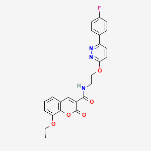 molecular formula C24H20FN3O5 B2929400 8-乙氧基-N-(2-((6-(4-氟苯基)吡啶-3-基)氧基)乙基)-2-氧代-2H-色烯-3-甲酰胺 CAS No. 920408-62-4
