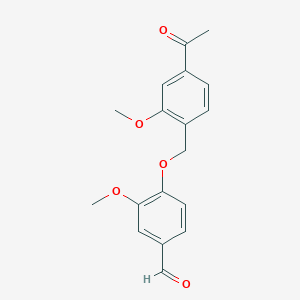 molecular formula C18H18O5 B2929405 4-[(4-Acetyl-2-methoxyphenyl)methoxy]-3-methoxybenzaldehyde CAS No. 721413-50-9