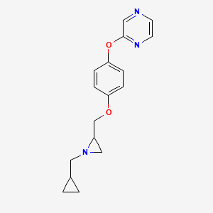 molecular formula C17H19N3O2 B2929410 2-[4-[[1-(Cyclopropylmethyl)aziridin-2-yl]methoxy]phenoxy]pyrazine CAS No. 2418732-33-7