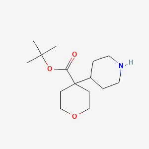 molecular formula C15H27NO3 B2929438 Tert-butyl 4-piperidin-4-yloxane-4-carboxylate CAS No. 2287280-46-8