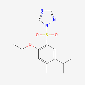 molecular formula C14H19N3O3S B2929450 1-[(2-ethoxy-5-isopropyl-4-methylphenyl)sulfonyl]-1H-1,2,4-triazole CAS No. 2059539-05-6