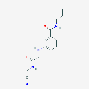 molecular formula C14H18N4O2 B2929451 3-({[(cyanomethyl)carbamoyl]methyl}amino)-N-propylbenzamide CAS No. 1384602-45-2