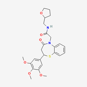 2-[4-oxo-2-(3,4,5-trimethoxyphenyl)-3,4-dihydro-1,5-benzothiazepin-5(2H)-yl]-N-(tetrahydrofuran-2-ylmethyl)acetamide