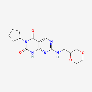 3-cyclopentyl-7-[(1,4-dioxan-2-ylmethyl)amino]pyrimido[4,5-d]pyrimidine-2,4(1H,3H)-dione