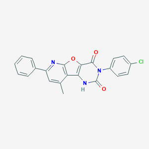 molecular formula C22H14ClN3O3 B292947 3-(4-chlorophenyl)-9-methyl-7-phenylpyrido[3',2':4,5]furo[3,2-d]pyrimidine-2,4(1H,3H)-dione 