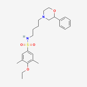 molecular formula C24H34N2O4S B2929470 4-乙氧基-3,5-二甲基-N-(4-(2-苯基吗啉啉基)丁基)苯磺酰胺 CAS No. 954003-03-3