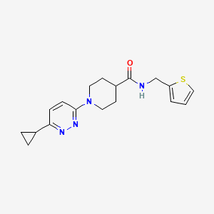 molecular formula C18H22N4OS B2929471 1-(6-cyclopropylpyridazin-3-yl)-N-[(thiophen-2-yl)methyl]piperidine-4-carboxamide CAS No. 2097931-99-0