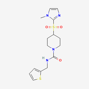 molecular formula C15H20N4O3S2 B2929472 4-((1-methyl-1H-imidazol-2-yl)sulfonyl)-N-(thiophen-2-ylmethyl)piperidine-1-carboxamide CAS No. 2319845-51-5