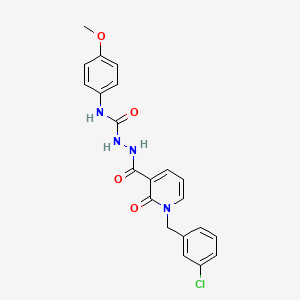 2-(1-(3-chlorobenzyl)-2-oxo-1,2-dihydropyridine-3-carbonyl)-N-(4-methoxyphenyl)hydrazinecarboxamide