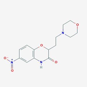 molecular formula C14H17N3O5 B2929478 2-(2-morpholinoethyl)-6-nitro-2H-1,4-benzoxazin-3(4H)-one CAS No. 866133-24-6