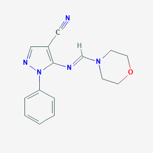 molecular formula C15H15N5O B292949 5-[(4-morpholinylmethylene)amino]-1-phenyl-1H-pyrazole-4-carbonitrile 