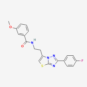 molecular formula C20H17FN4O2S B2929496 N-(2-(2-(4-氟苯基)噻唑并[3,2-b][1,2,4]三唑-6-基)乙基)-3-甲氧基苯甲酰胺 CAS No. 894021-37-5