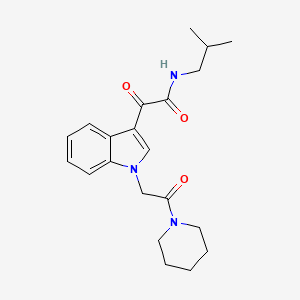 N-(2-methylpropyl)-2-oxo-2-[1-(2-oxo-2-piperidin-1-ylethyl)indol-3-yl]acetamide