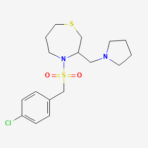 4-((4-Chlorobenzyl)sulfonyl)-3-(pyrrolidin-1-ylmethyl)-1,4-thiazepane