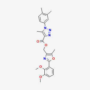 molecular formula C25H26N4O5 B2929509 [2-(2,3-dimethoxyphenyl)-5-methyl-1,3-oxazol-4-yl]methyl 1-(3,4-dimethylphenyl)-5-methyl-1H-1,2,3-triazole-4-carboxylate CAS No. 946353-64-6