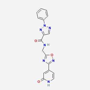 N-((3-(2-oxo-1,2-dihydropyridin-4-yl)-1,2,4-oxadiazol-5-yl)methyl)-2-phenyl-2H-1,2,3-triazole-4-carboxamide
