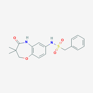 N-(3,3-dimethyl-4-oxo-2,3,4,5-tetrahydrobenzo[b][1,4]oxazepin-7-yl)-1-phenylmethanesulfonamide