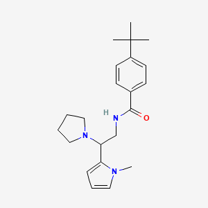 molecular formula C22H31N3O B2929516 4-(tert-butyl)-N-(2-(1-methyl-1H-pyrrol-2-yl)-2-(pyrrolidin-1-yl)ethyl)benzamide CAS No. 1049358-58-8