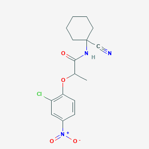 molecular formula C16H18ClN3O4 B2929518 2-(2-chloro-4-nitrophenoxy)-N-(1-cyanocyclohexyl)propanamide CAS No. 1427881-43-3