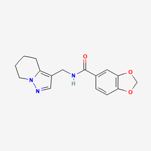 molecular formula C16H17N3O3 B2929528 N-((4,5,6,7-tetrahydropyrazolo[1,5-a]pyridin-3-yl)methyl)benzo[d][1,3]dioxole-5-carboxamide CAS No. 2034245-87-7