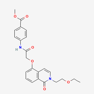 molecular formula C23H24N2O6 B2929535 Methyl 4-(2-((2-(2-ethoxyethyl)-1-oxo-1,2-dihydroisoquinolin-5-yl)oxy)acetamido)benzoate CAS No. 898411-99-9