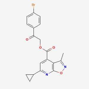 2-(4-Bromophenyl)-2-oxoethyl 6-cyclopropyl-3-methyl-[1,2]oxazolo[5,4-b]pyridine-4-carboxylate