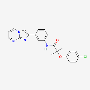 2-(4-chlorophenoxy)-N-(3-imidazo[1,2-a]pyrimidin-2-ylphenyl)-2-methylpropanamide
