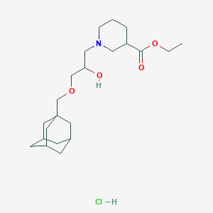 molecular formula C22H38ClNO4 B2929541 盐酸乙基 1-{3-[(金刚烷-1-基)甲氧基]-2-羟丙基}哌啶-3-羧酸酯 CAS No. 1216734-89-2