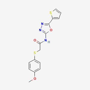 molecular formula C15H13N3O3S2 B2929543 2-((4-methoxyphenyl)thio)-N-(5-(thiophen-2-yl)-1,3,4-oxadiazol-2-yl)acetamide CAS No. 941951-49-1