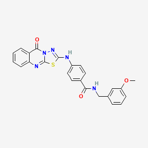 molecular formula C24H19N5O3S B2929544 N-(3-methoxybenzyl)-4-((5-oxo-5H-[1,3,4]thiadiazolo[2,3-b]quinazolin-2-yl)amino)benzamide CAS No. 1114647-35-6