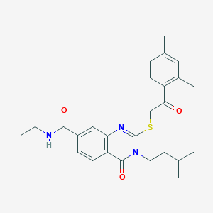 2-((2-(2,4-dimethylphenyl)-2-oxoethyl)thio)-3-isopentyl-N-isopropyl-4-oxo-3,4-dihydroquinazoline-7-carboxamide