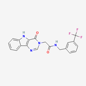 2-(4-oxo-4,5-dihydro-3H-pyrimido[5,4-b]indol-3-yl)-N-(3-(trifluoromethyl)benzyl)acetamide