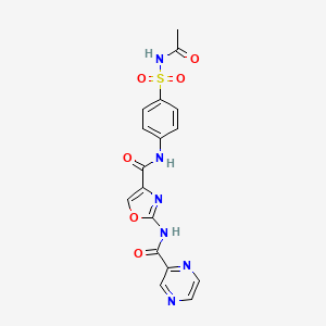 N-(4-(N-acetylsulfamoyl)phenyl)-2-(pyrazine-2-carboxamido)oxazole-4-carboxamide