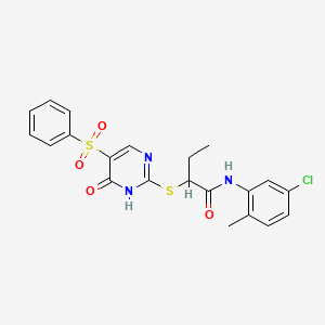 N-(5-chloro-2-methylphenyl)-2-((6-oxo-5-(phenylsulfonyl)-1,6-dihydropyrimidin-2-yl)thio)butanamide