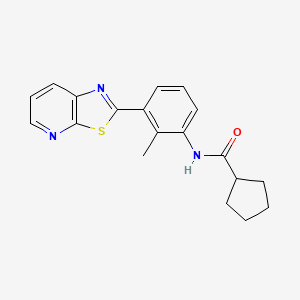 molecular formula C19H19N3OS B2929558 N-(2-methyl-3-(thiazolo[5,4-b]pyridin-2-yl)phenyl)cyclopentanecarboxamide CAS No. 863593-38-8