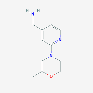 molecular formula C11H17N3O B2929569 [2-(2-甲基吗啉-4-基)吡啶-4-基]甲胺 CAS No. 953901-77-4