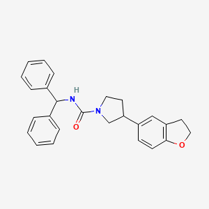 molecular formula C26H26N2O2 B2929570 3-(2,3-二氢-1-苯并呋喃-5-基)-N-(二苯甲基)吡咯烷-1-甲酰胺 CAS No. 2097859-39-5