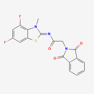 molecular formula C18H11F2N3O3S B2929577 (Z)-N-(4,6-二氟-3-甲基苯并[d]噻唑-2(3H)-亚烷基)-2-(1,3-二氧代异吲哚啉-2-基)乙酰胺 CAS No. 868375-18-2