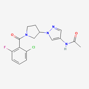 N-[1-[1-(2-Chloro-6-fluorobenzoyl)pyrrolidin-3-yl]pyrazol-4-yl]acetamide