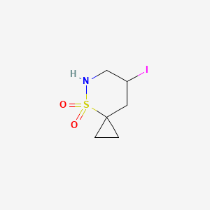 molecular formula C6H10INO2S B2929582 7-Iodo-4lambda6-thia-5-azaspiro[2.5]octane 4,4-dioxide CAS No. 2470437-68-2