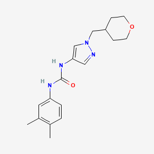 1-(3,4-dimethylphenyl)-3-(1-((tetrahydro-2H-pyran-4-yl)methyl)-1H-pyrazol-4-yl)urea