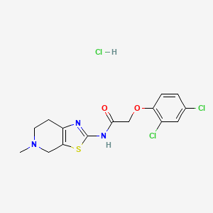 molecular formula C15H16Cl3N3O2S B2929594 2-(2,4-dichlorophenoxy)-N-(5-methyl-4,5,6,7-tetrahydrothiazolo[5,4-c]pyridin-2-yl)acetamide hydrochloride CAS No. 1185139-52-9